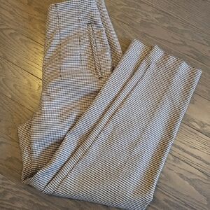 Zara Women's Brown and White Checkered Pants